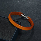 Fortune Jewel Vintage Leather Plain Strength Buckle Bracelet