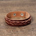 Fortune Jewel Vintage Weaving Leather Adjustable Buckle Strengthen Bracelet