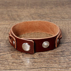 Fortune Jewel Vintage Weaving Leather Adjustable Buckle Strengthen Bracelet