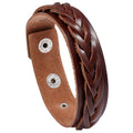 Fortune Jewel Vintage Weaving Leather Adjustable Buckle Strengthen Bracelet