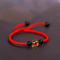 Fortune Jewel Handcrafted Citrine Black Obsidian Bead King Kong Knot Peace Knot Luck Rope Bracelet