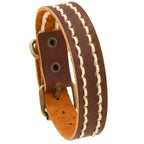 Fortune Jewel Vintage Leather Adjustable Buckle Strengthen Bracelet