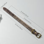 Fortune Jewel Vintage Leather Adjustable Buckle Strengthen Bracelet