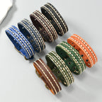 Fortune Jewel Vintage Leather Adjustable Buckle Strengthen Bracelet