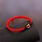 Fortune Jewel Handcrafted Citrine Black Obsidian Bead King Kong Knot Peace Knot Luck Rope Bracelet