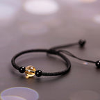 Fortune Jewel Handcrafted Citrine Black Obsidian Bead King Kong Knot Peace Knot Luck Rope Bracelet