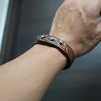 Fortune Jewel Vintage Printed Leather Adjustable Buckle Balance Bracelet