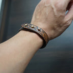 Fortune Jewel Vintage Printed Leather Adjustable Buckle Balance Bracelet