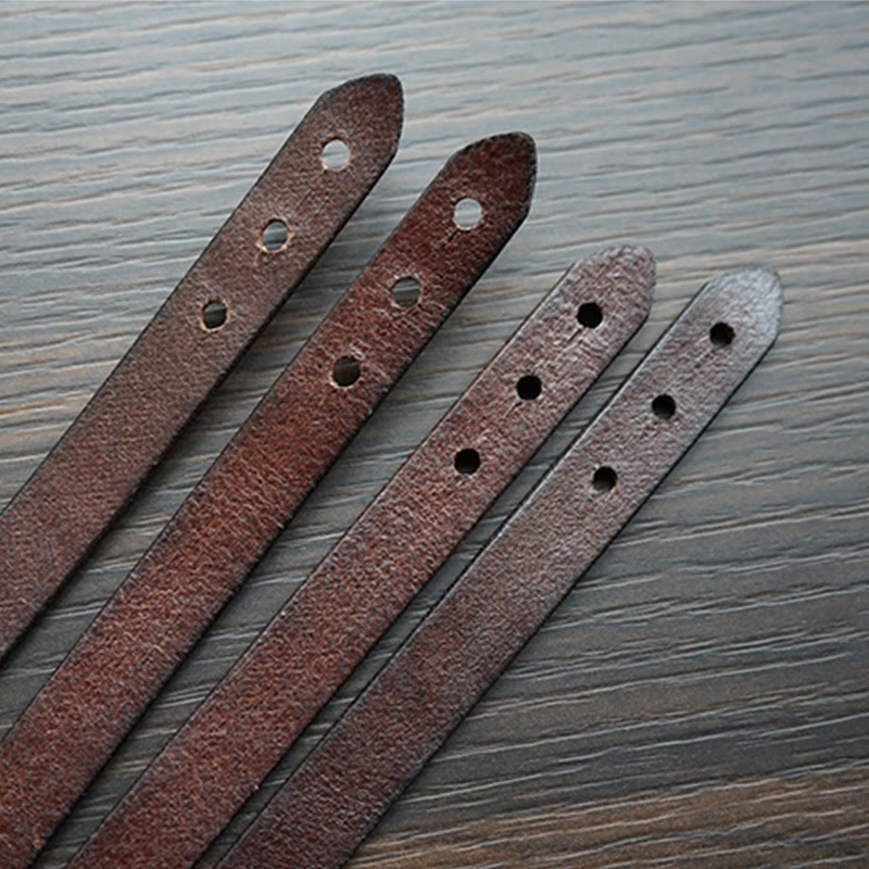 Fortune Jewel Vintage Printed Leather Adjustable Buckle Balance Bracelet