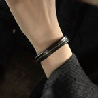 Fortune Jewel Vintage Leather Copper Brass Wire Healing Bangle Bracelet