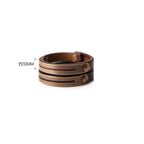 Fortune Jewel Vintage Leather Copper Brass Balance Bangle Bracelet