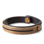Fortune Jewel Vintage Leather Copper Brass Balance Bangle Bracelet