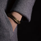 Fortune Jewel Vintage Leather Copper Brass Balance Bangle Bracelet