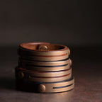 Fortune Jewel Vintage Leather Copper Brass Balance Bangle Bracelet