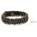 Fortune Jewel Vintage Leather Copper Brass Wire Wrap Balance Bracelet