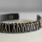Fortune Jewel Vintage Leather Copper Brass Wire Wrap Balance Bracelet