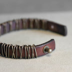 Fortune Jewel Vintage Leather Copper Brass Wire Wrap Balance Bracelet