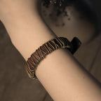 Fortune Jewel Vintage Leather Copper Brass Wire Wrap Balance Bracelet
