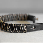 Fortune Jewel Vintage Leather Copper Brass Wire Wrap Balance Bracelet