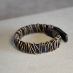 Fortune Jewel Vintage Leather Copper Brass Wire Wrap Balance Bracelet