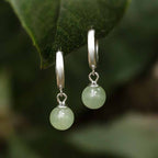 Fortune Jewel Round Jade Bead Prosperity Earrings