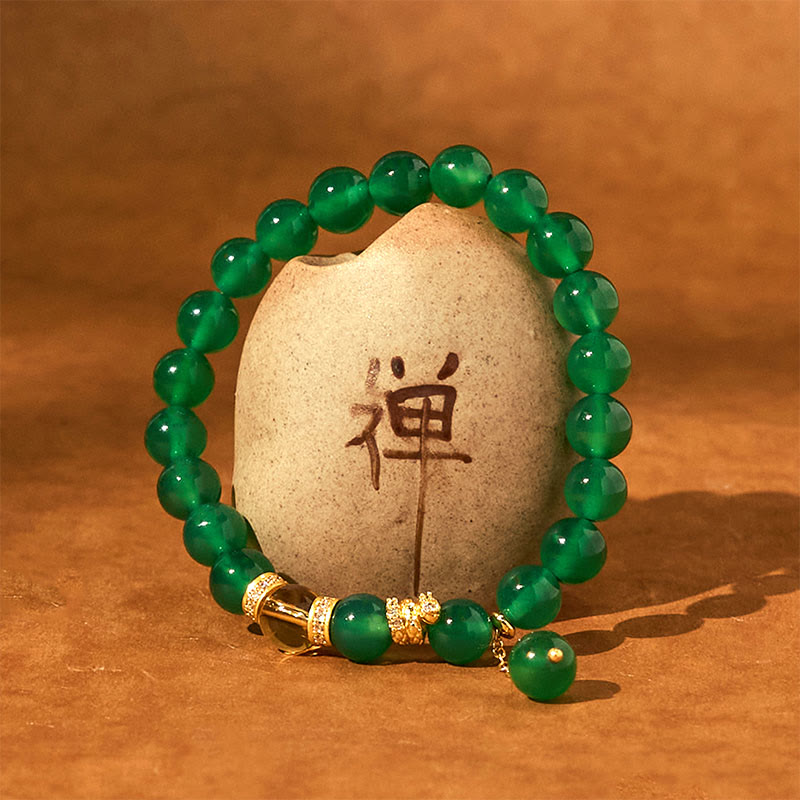 Fortune Jewel Year of the Snake Green Agate Citrine Power Bracelet