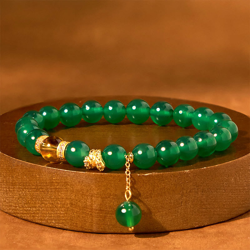 Fortune Jewel Year of the Snake Green Agate Citrine Power Bracelet