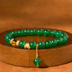 Fortune Jewel Year of the Snake Green Agate Citrine Power Bracelet