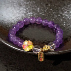 Fortune Jewel "All the best for Calm and Wisdom" Amethyst Safe Bracelet Includes Gift Message Card Fortune Jewel