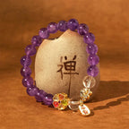 Fortune Jewel "All the best for Calm and Wisdom" Amethyst Safe Bracelet Includes Gift Message Card Fortune Jewel