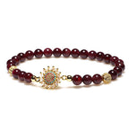 Fortune Jewel Natural Garnet Flower Zircon Bead Protection Bracelet