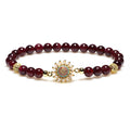 Fortune Jewel Natural Garnet Flower Zircon Bead Protection Bracelet