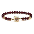 Fortune Jewel Natural Garnet Flower Zircon Bead Protection Bracelet