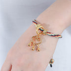 Fortune Jewel Handmade Dunhuang Color Deer Auspicious Cloud Peace Lock Bell Healing Reincarnation Knot Bracelet