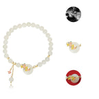 Fortune Jewel 925 Sterling Silver Natural Hetian Jade Osmanthus Flowers Peace Buckle Zircon Luck Bracelet Necklace Pendant