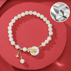 Fortune Jewel 925 Sterling Silver Natural Hetian Jade Osmanthus Flowers Peace Buckle Zircon Luck Bracelet Necklace Pendant