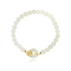 Fortune Jewel 925 Sterling Silver Natural Hetian Jade Autumn Chrysanthemum Peace Buckle Prosperity Bracelet