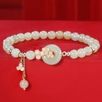 Fortune Jewel 925 Sterling Silver Natural Hetian Jade Peach Blossom Peace Buckle Zircon Luck Bracelet Necklace Pendant