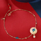 Fortune Jewel 925 Sterling Silver Natural Hetian Jade Auspicious Clouds Abundance Bracelet