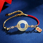 Fortune Jewel 925 Sterling Silver Natural Hetian Jade Gourd Peace Buckle Zircon Luck Bracelet Necklace Pendant Earrings
