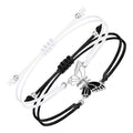 Fortune Jewel 2Pcs Handmade Braided Rope Butterfly Freedom Bracelet