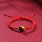 Fortune Jewel Handmade Tiger Eye Bead Luck Protection Rope Bracelet