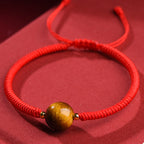 Fortune Jewel Handmade Tiger Eye Bead Luck Protection Rope Bracelet