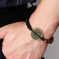 Fortune Jewel Ebony Wood Wenge Wood Mountain Ghosts Spend Money Bagua Copper Coin Peace Bracelet