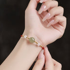 Fortune Jewel Hetian Jade Black Onyx Red Agate Bead Luck Braided Bracelet