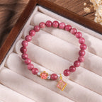 Fortune Jewel Rhodonite Peach Blossom Loving Energy Bracelet
