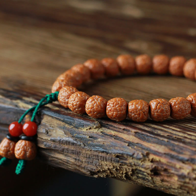 Fortune Jewel Tibetan Rudraksha Bodhi Seed Agate Wealth Bracelet