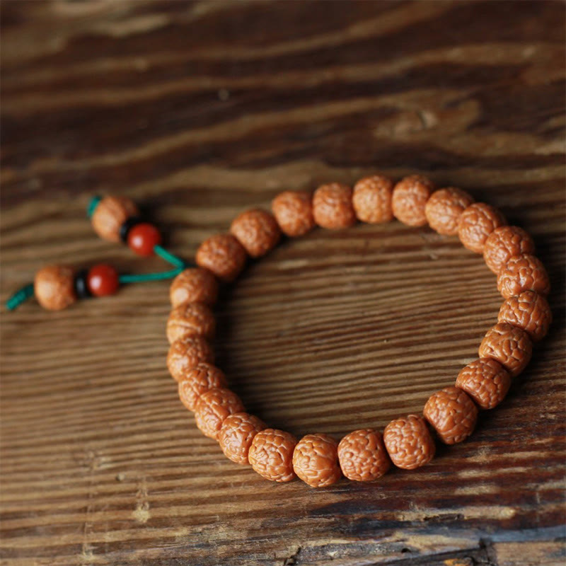 Fortune Jewel Tibetan Rudraksha Bodhi Seed Agate Wealth Bracelet