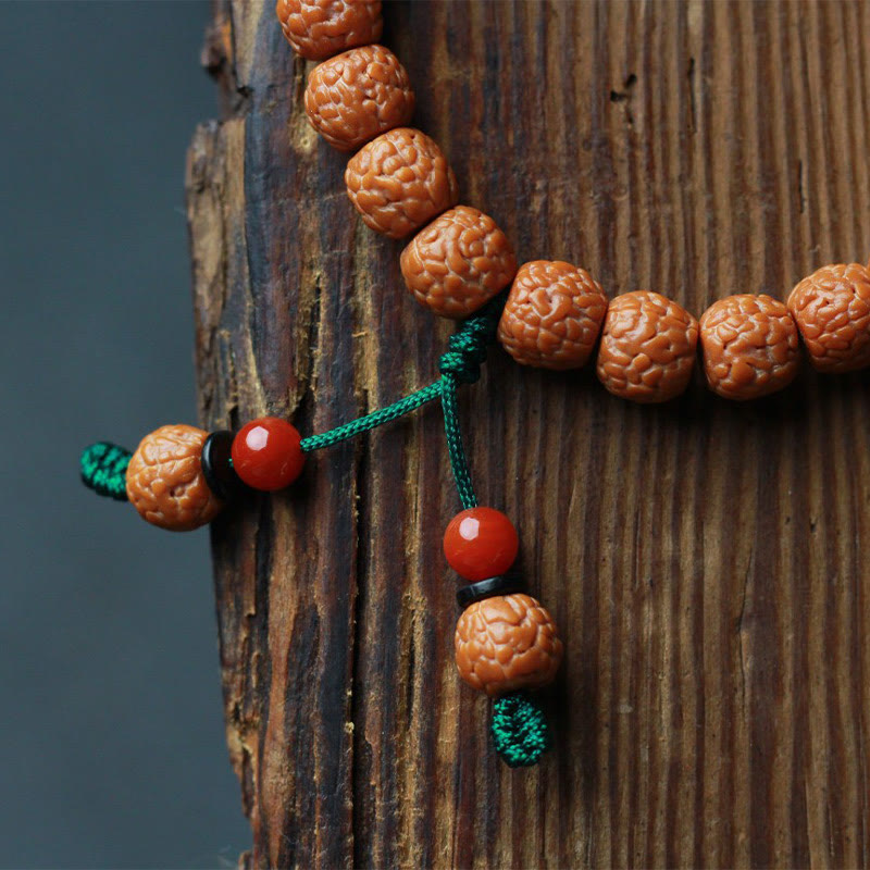 Fortune Jewel Tibetan Rudraksha Bodhi Seed Agate Wealth Bracelet