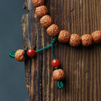 Fortune Jewel Tibetan Rudraksha Bodhi Seed Agate Wealth Bracelet